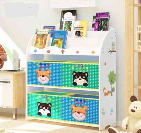 Barns bokhylla för trä - leksakshylla