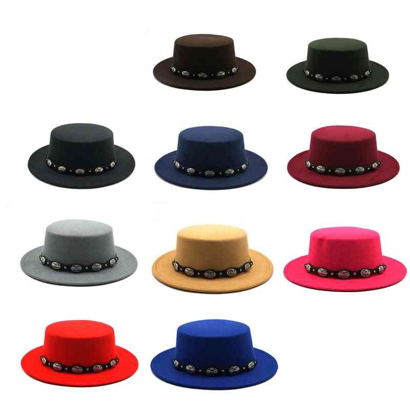 כובע לבד לנשים, חורף צמר מחקה מחמם כובעי פדורה לגברים