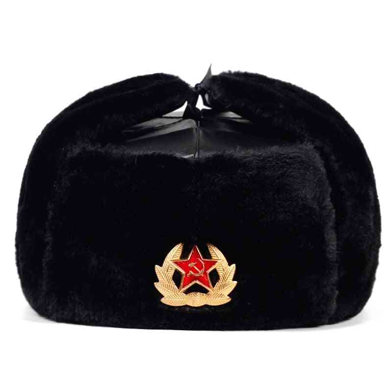 Soviet Army Military Badge Russia Ushanka Bomber Hats