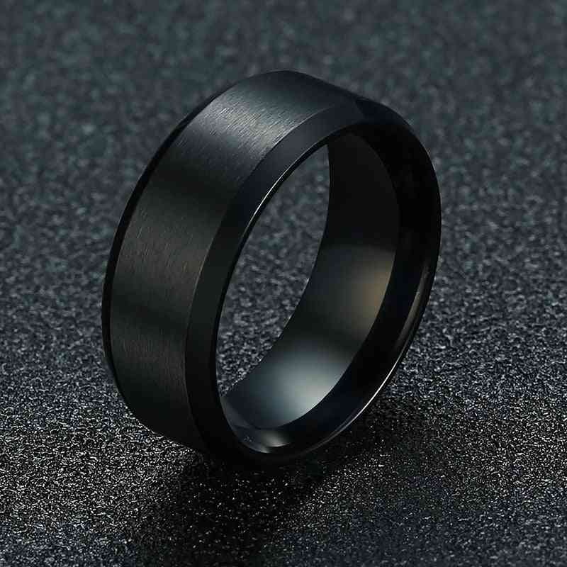 8mm Classic Ring, Stainless Steel Jewelry Wedding For Man