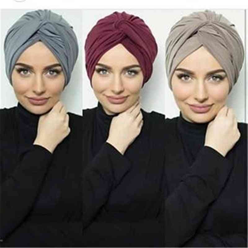 Dámský hidžábový šátek na hlavu z pevného bavlněného žerzeje