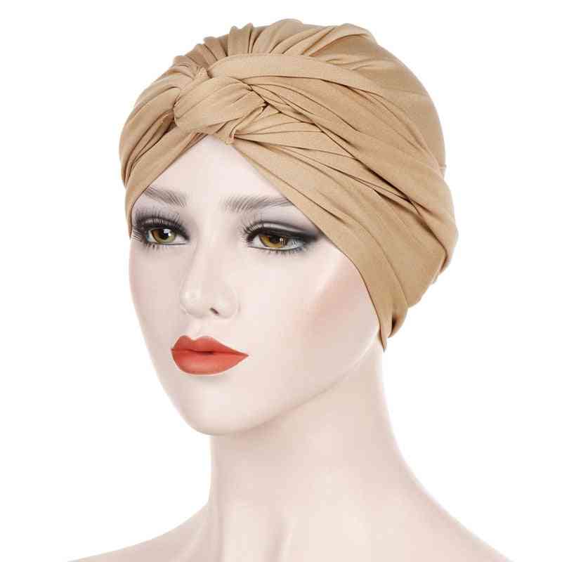 Pañuelo para la cabeza hijab de jersey de algodón sólido para mujer