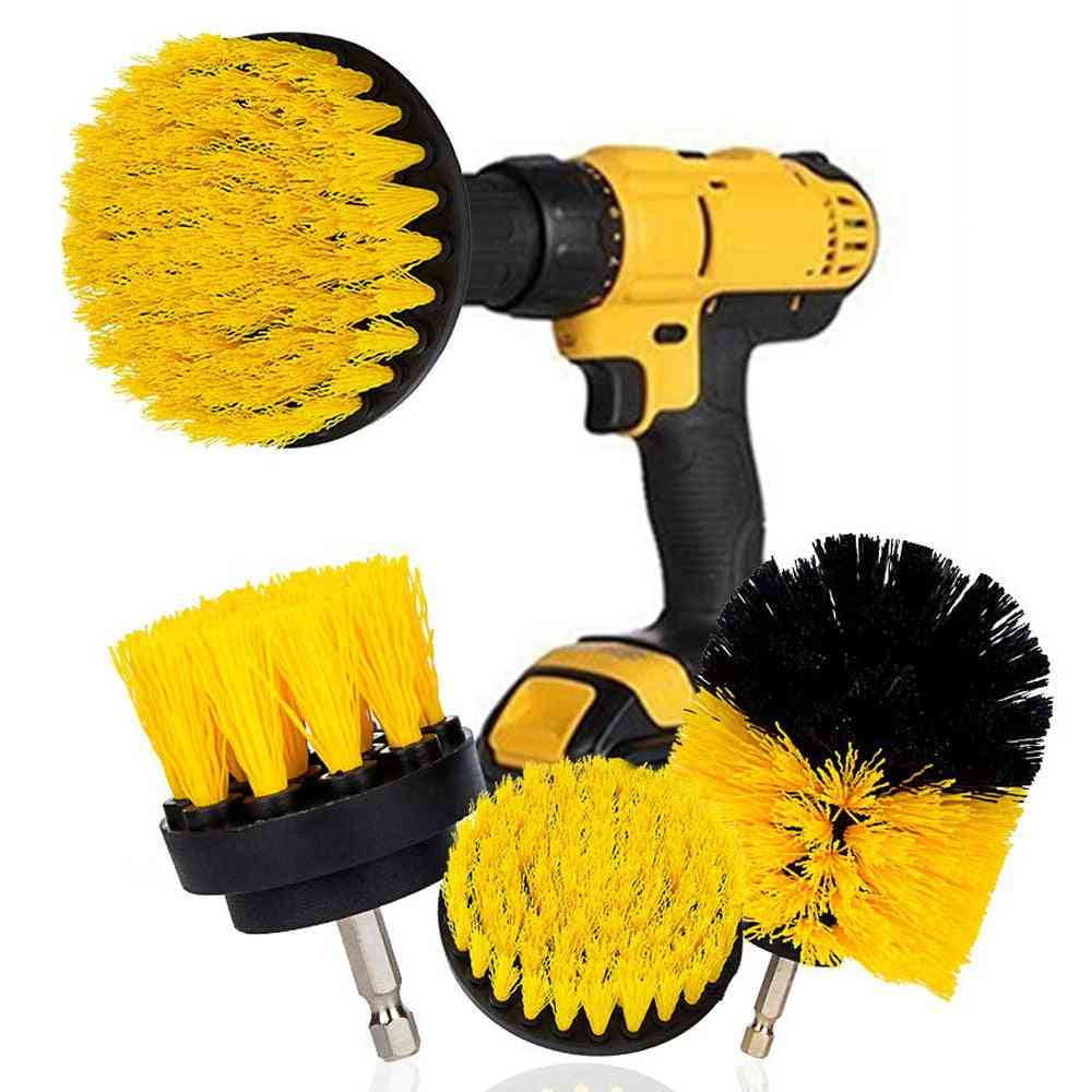 Electric Scrubber Brush, Drill Kit Plastic Round Cleaning For Carpet, Glass & Car Tires