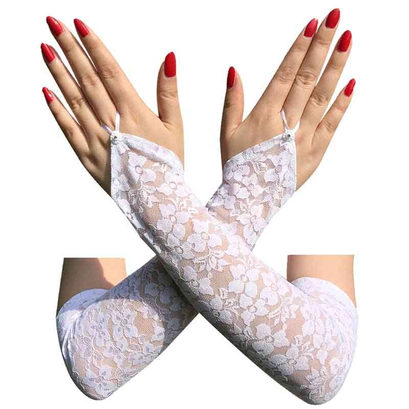 Dress Accessories Lace Long Gloves, Women's Mittens