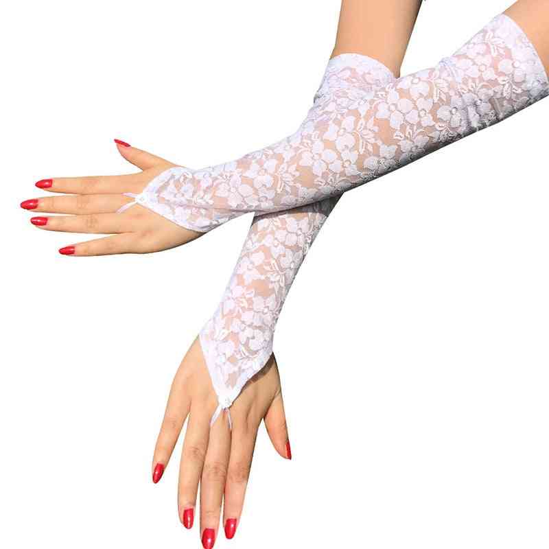 Dress Accessories Lace Long Gloves, Women's Mittens
