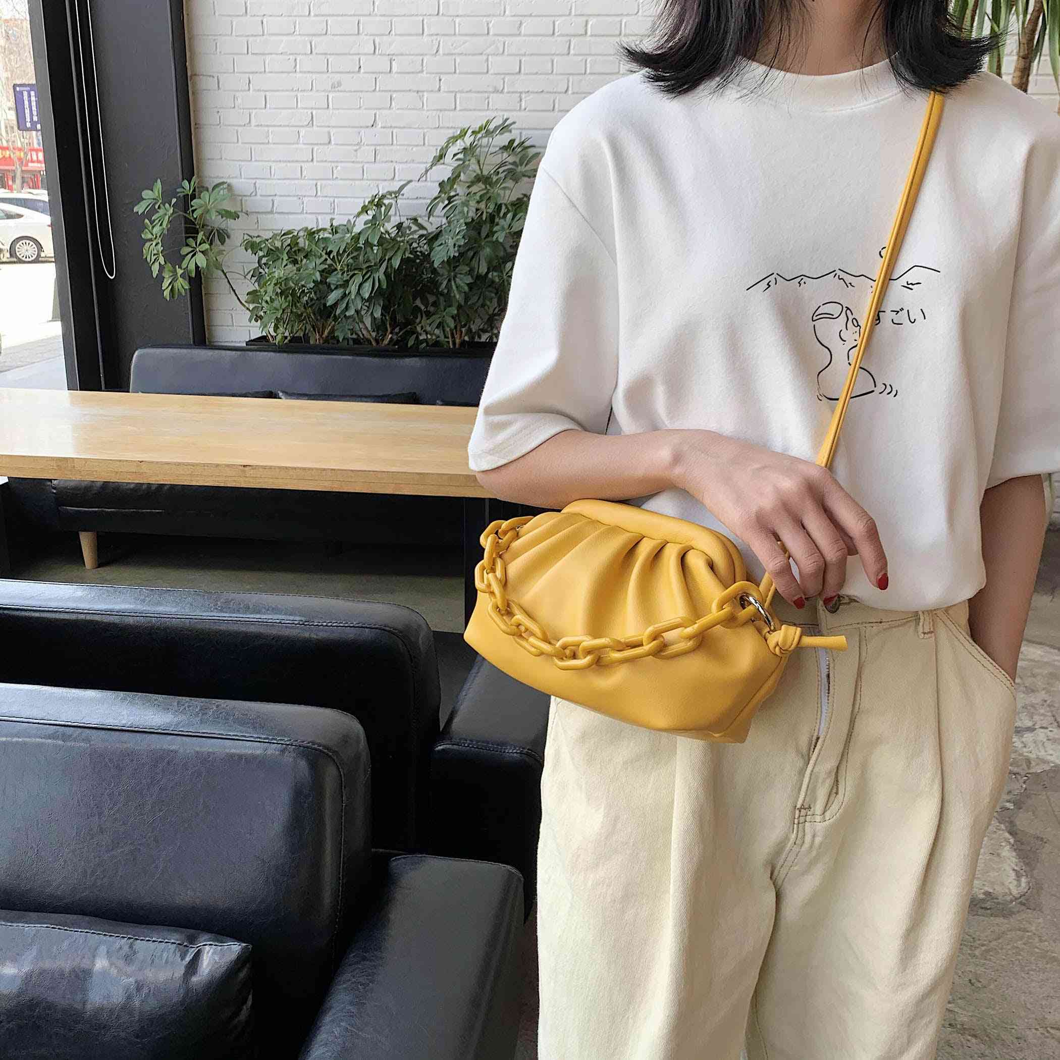 Pu Leather Shoulder Simple Handbags