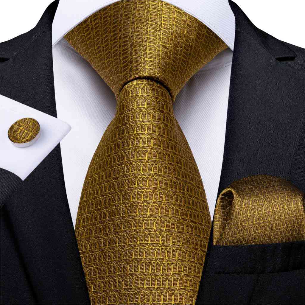 Luxury Striped Paisley Silk Wedding Tie Hanky Cufflinks Set