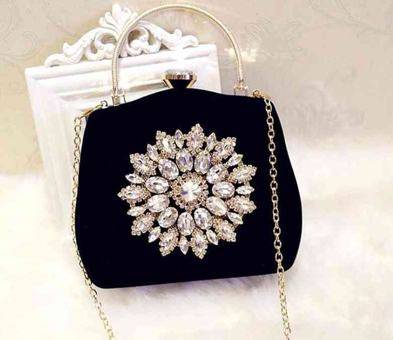 New Diamond Sun Flowers Evening Bags, Luxury Wedding Clutch