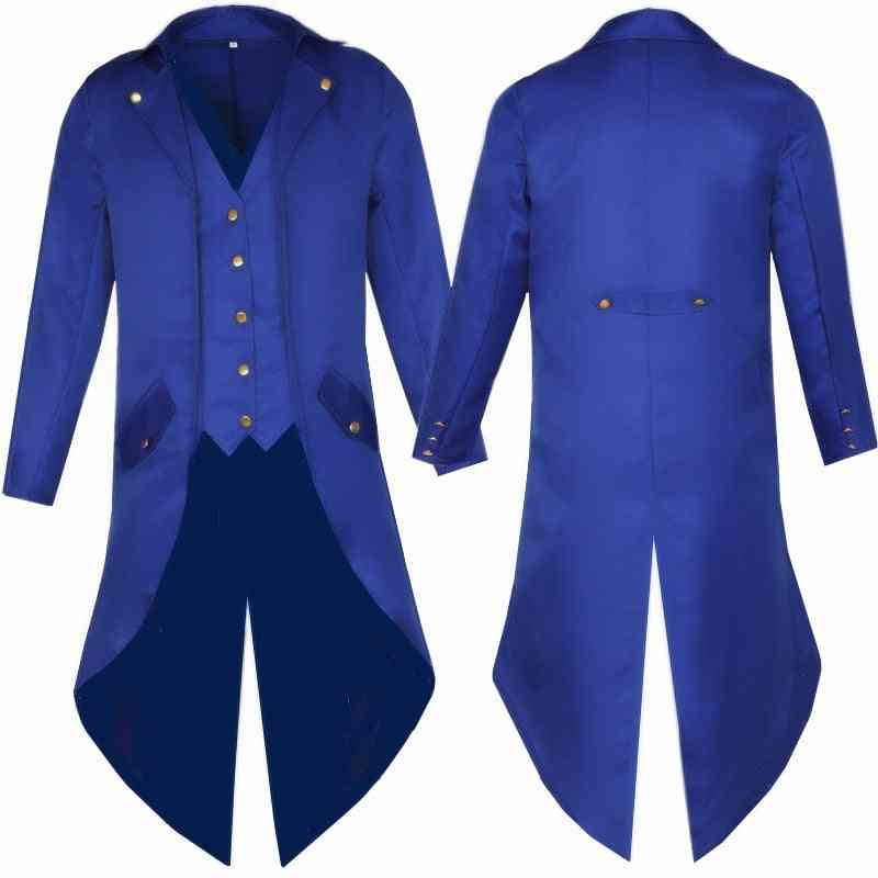 Mænds retro tailcoat gotisk steampunk lang victorian frock coat, jakke