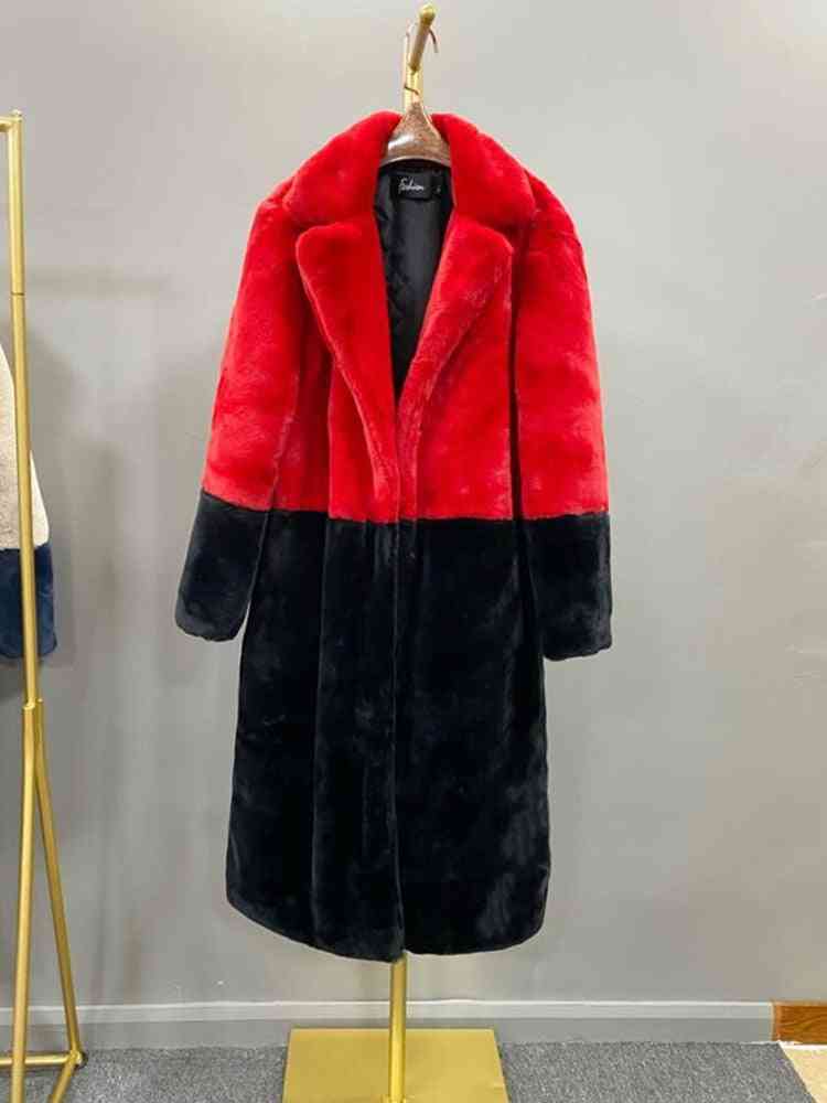 Thick & Warm, Faux Rabbit Fur Long Coat