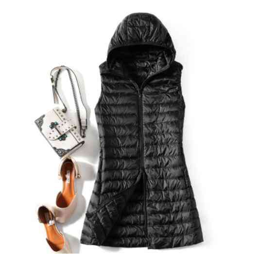 Winter Plus Size Womens Down Ultra Light Long Hooded Jackets