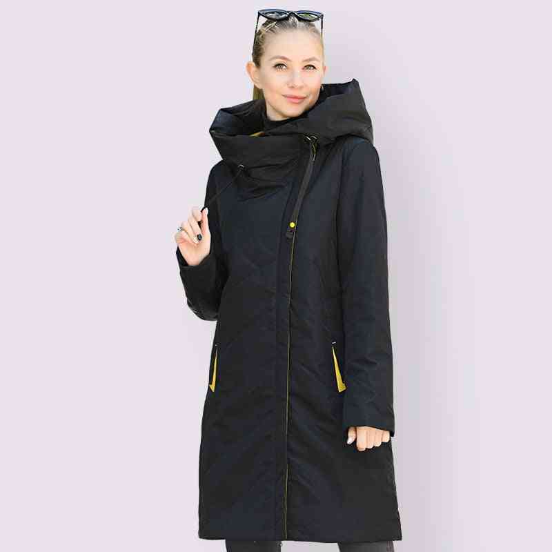 New Thin Cotton, Long Windproof, Stylish Hooded Coat - Women's Outerwear Jacket