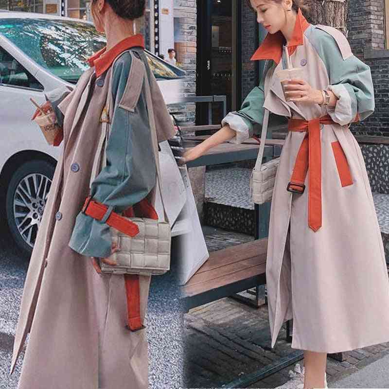 Women Trench Coat, Winter Fall Casual Cotton With Over Size, Long Overcoats