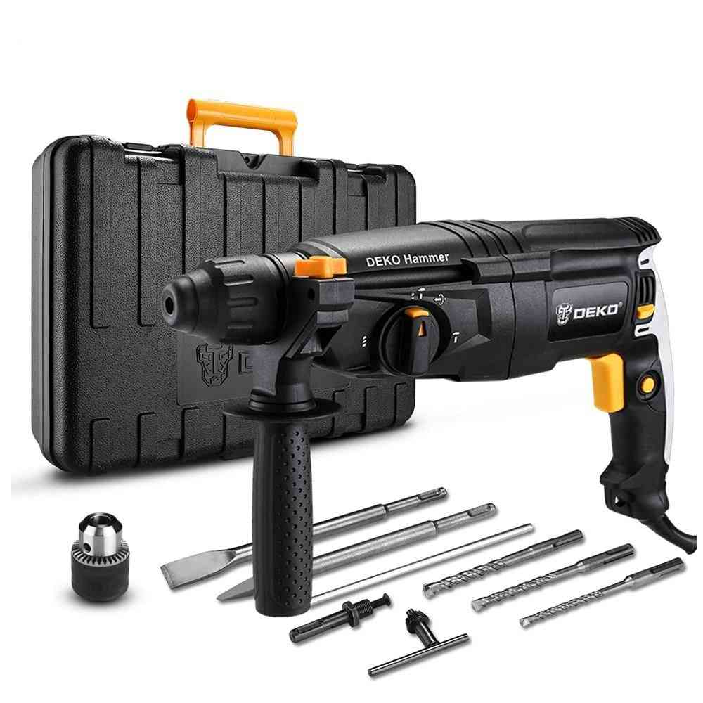 Electric Rotary Hammer, Four-functions With Bmc Box, Impact Power, Drill Accessories
