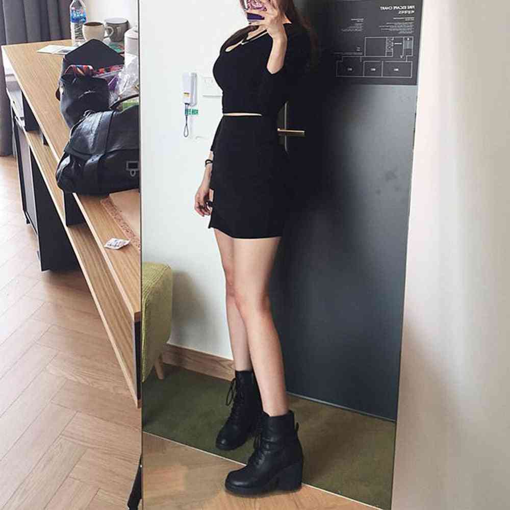 Sommerhøj talje, koreansk stil, uregelmæssig hofte, mini nederdel