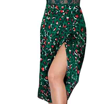 Summer- Leopard Print, Long High Waist, Bow Tie, Split Wrap Skirt