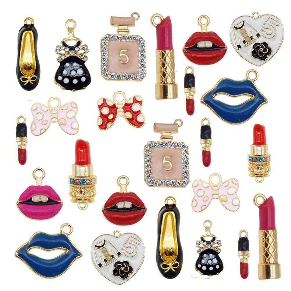 Girl Lipstick Lip, Dress & Shoes Necklace Pendant Bracelet Accessory Jewelry Making