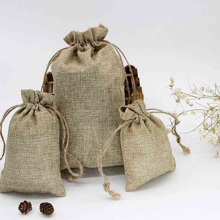 Natural Reusable, Drawstring Travel, Bundle Pockets Luggage, Jewelry Bags