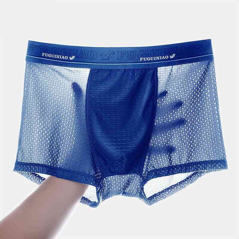 Summer Ice Network Mesh Breathable Youth Boxer Bamboo Ventilated Shorts