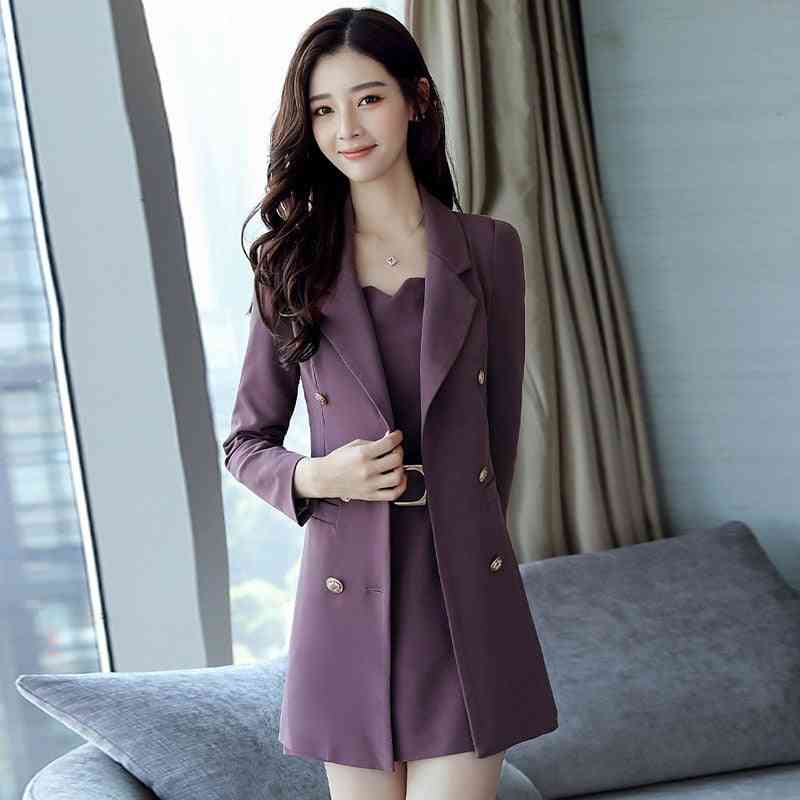 Autumn Business Suit Elegant Office Dress, Long Sleeve Blazer