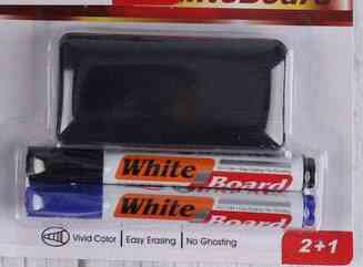 Kleurrijke whiteboard-pennenset met ingebouwde gum