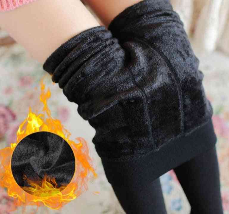 Woman Casual Warm Imitation Velvet Thick Knit Slim Super Elastic Sexy Tights
