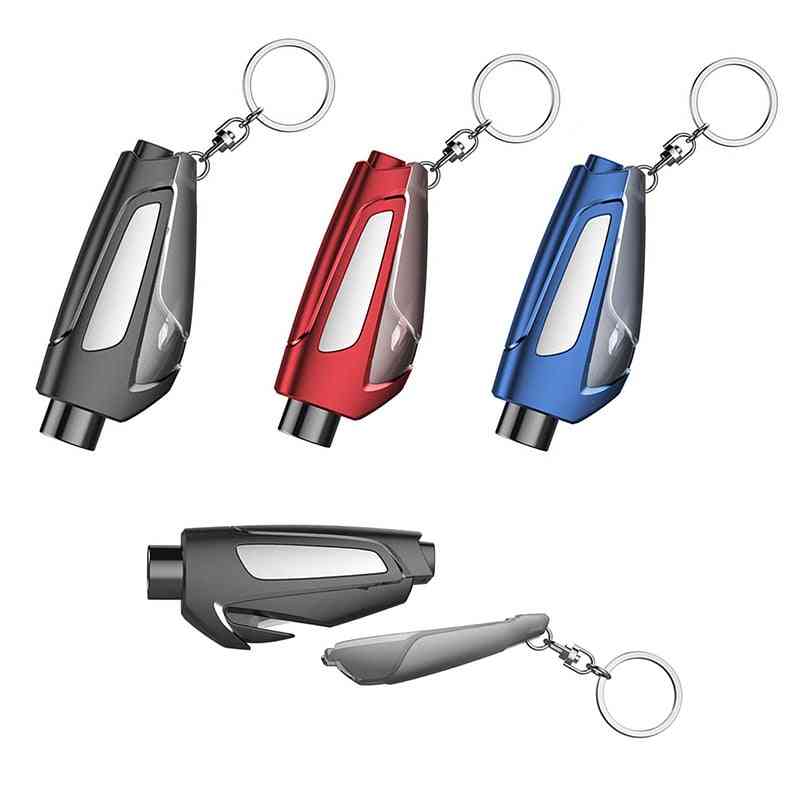 Seat Belt, Safety Hammer, Cutter Keychain For Auto Glass, Car Window, Breaker Tool
