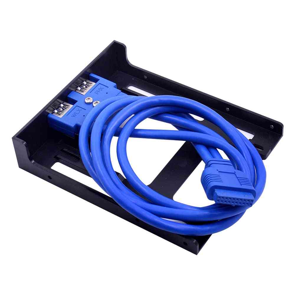 20pin 2 Port Usb3.0 Hub Usb 3.0 Front Panel Cable Adapter Fdd Bracket For Pc Desktop