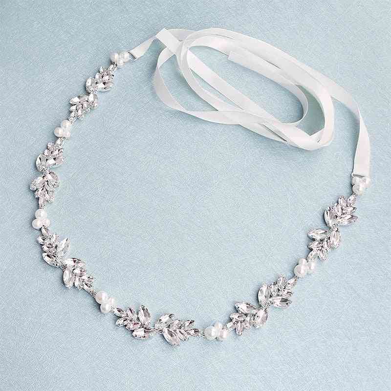 Fashion Flowers Austrian Crystal Pearls Wedding Belts & Sashes