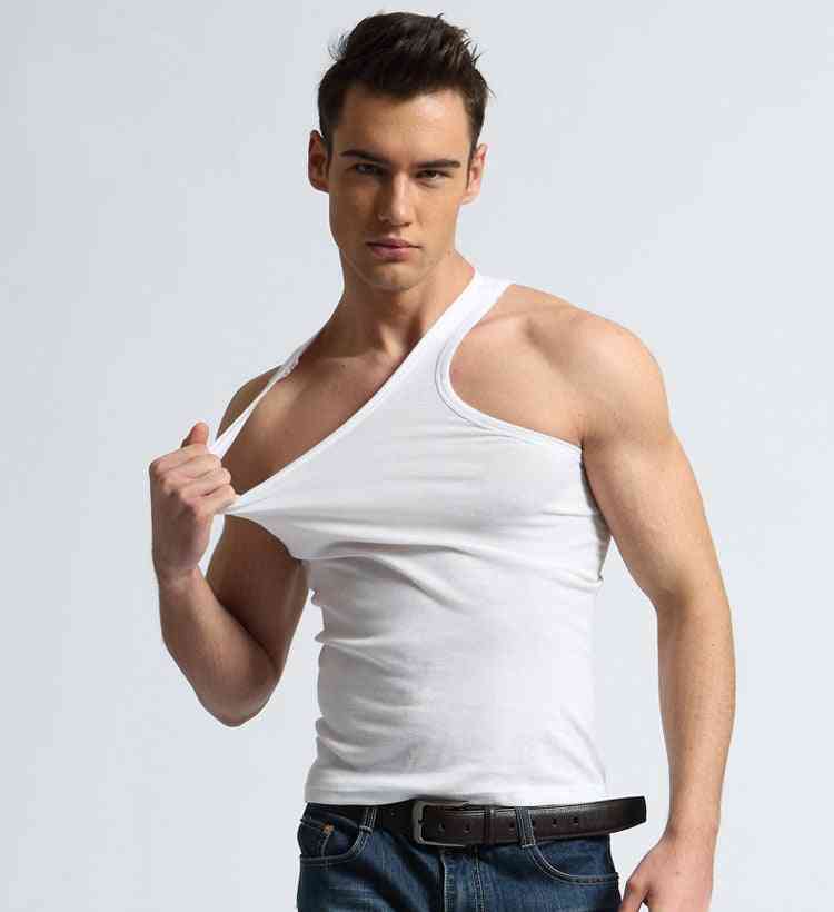 Men Undershirts, Cotton Underwear Casual Vest Shirt