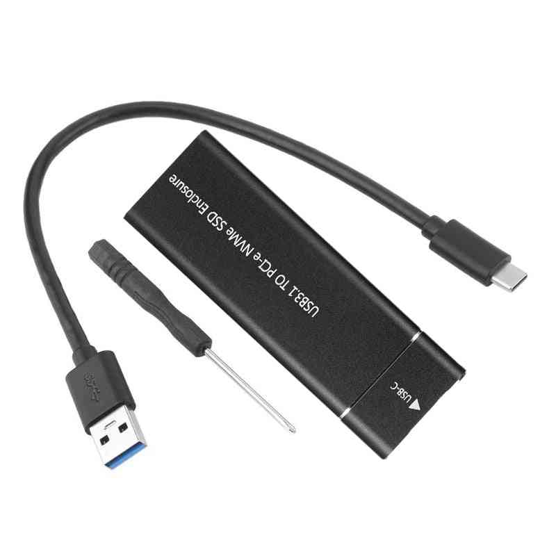 Usb 3.1 To M.2 Nvme, Ssd Enclosure, M-key To Type-c Adapter, Case Box