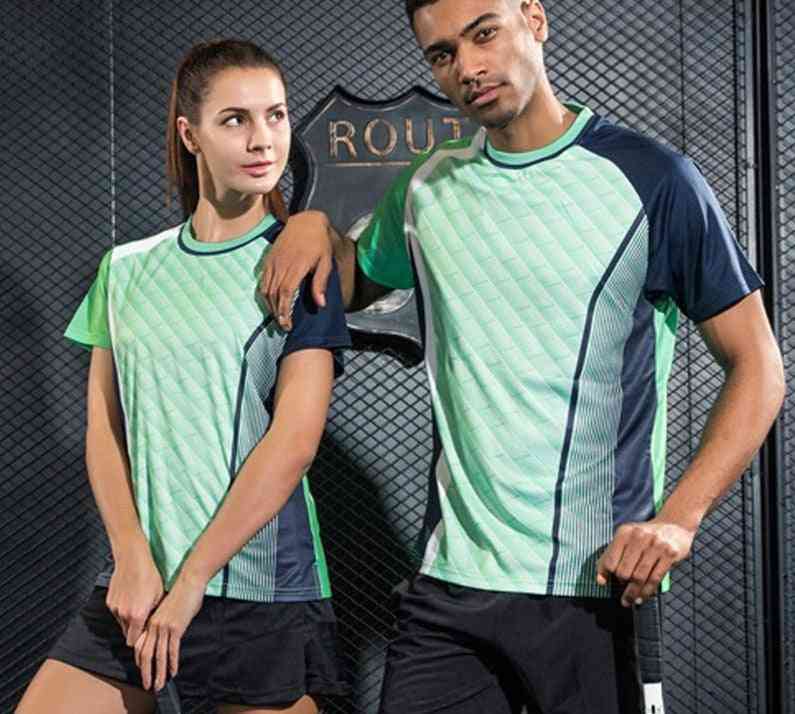 Table Tennis / Badminton Breathable Printed Sport Shirts And Women