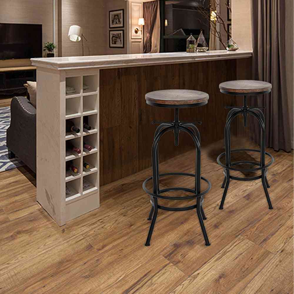 Scaun de masă pentru bucătărie, reglabil în înălțime, din lemn natural de pin
