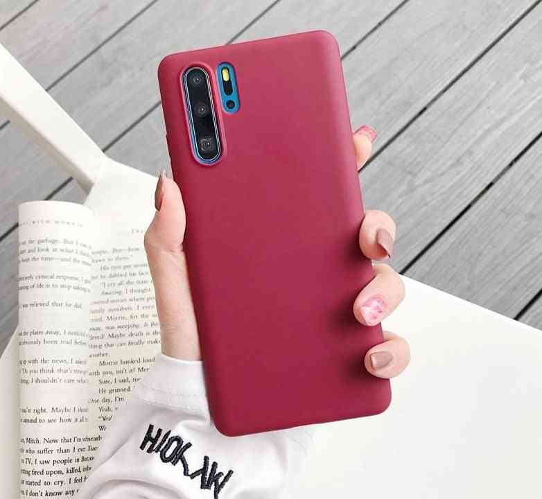 Solide Bonbonfarbe, Silikon-Handyhülle für Huawei-Smartphone, p20