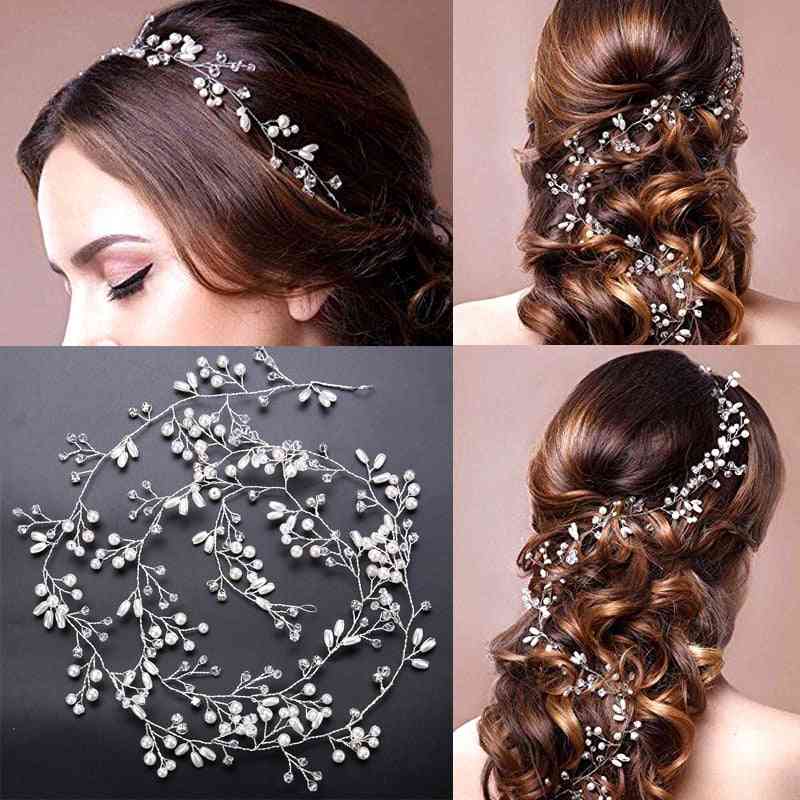 Crystal Pearl- Bridal Hair Belt, Ornaments Jewelry, Headbands Accessories