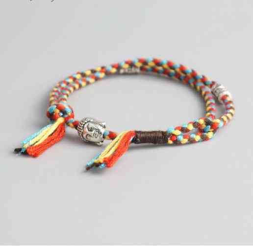 Tibetan Buddhist Lucky Woven Amulet Cord Bracelets Bangles Handmade Rope