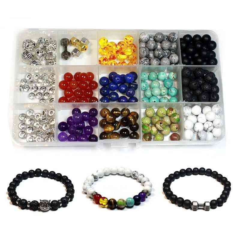 274pcs Round Natural Stone Beads Set