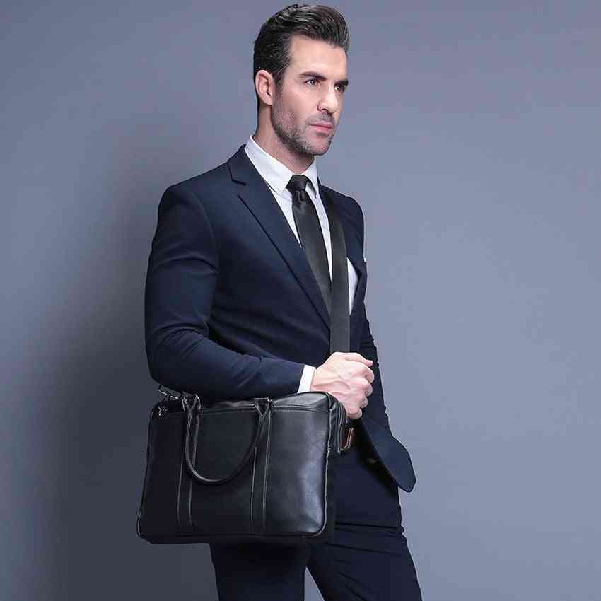 луксозна кожа, бизнес куфарче, лаптоп и чанта през рамо