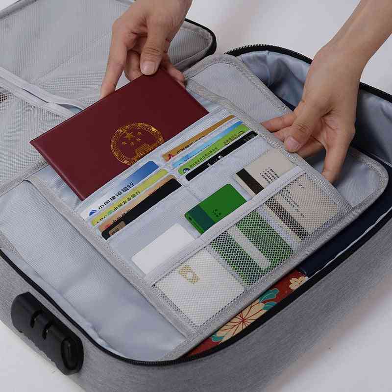 Bolsa de documentos, pasaporte de viaje, billetera, organizador de tarjetas, paquete de almacenamiento impermeable para hombres