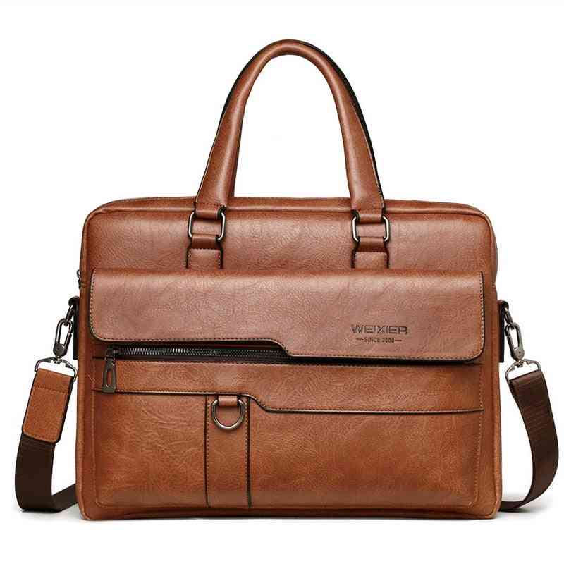 Leather Black Business Briefcase, Handbags