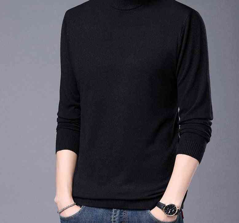 Autumn & Winter Classic Casual Soft Warm Knitted Cotton Wool Turtleneck Sweater
