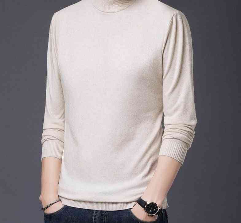 Autumn & Winter Classic Casual Soft Warm Knitted Cotton Wool Turtleneck Sweater