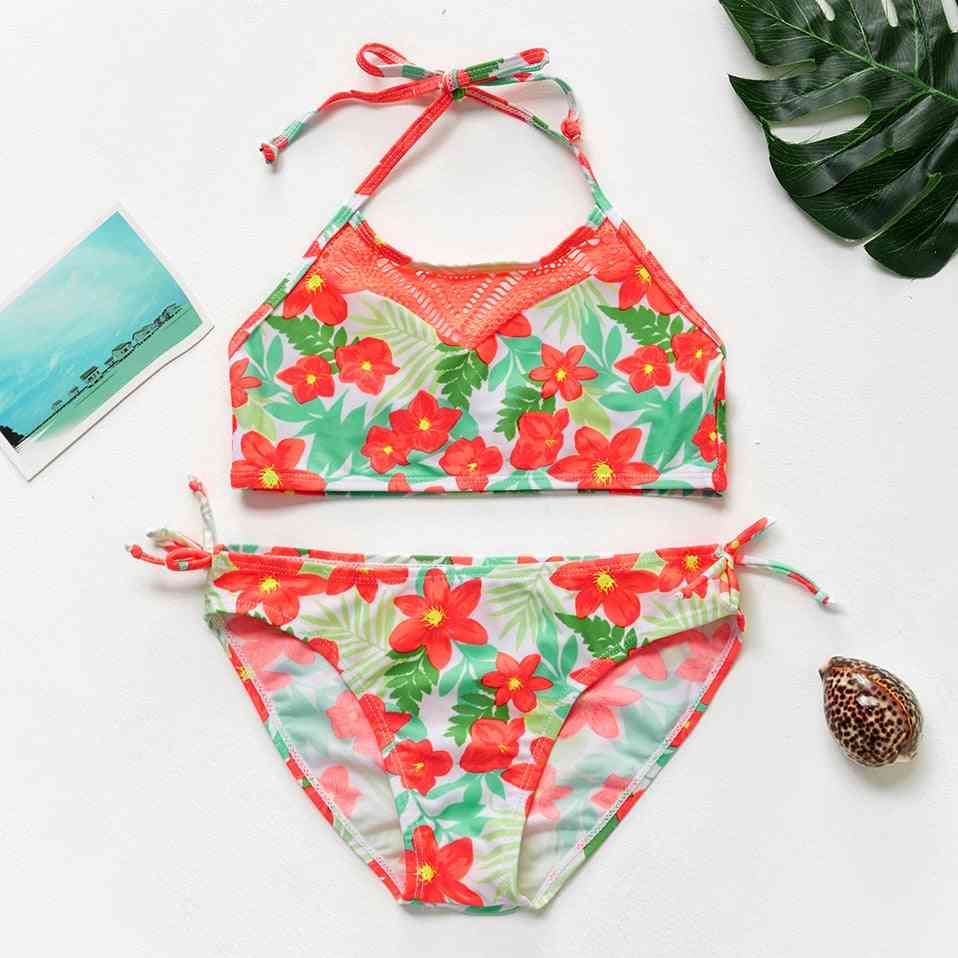 Cute Print, Ruffle Style, Swimwear Swimsuit Sets