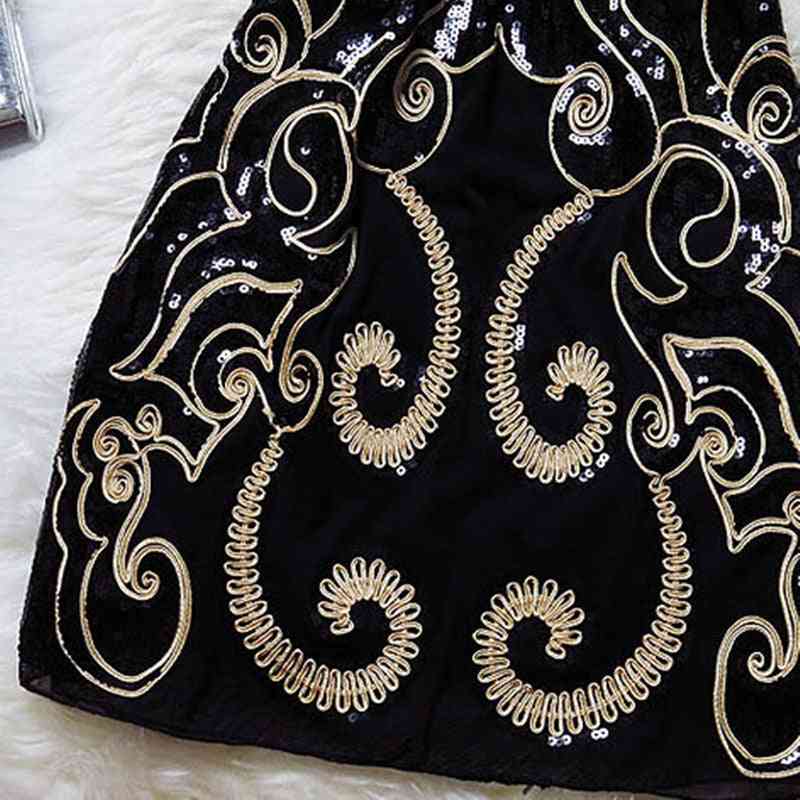 Lentejuelas bordadas, elegante vestido de cóctel vintage
