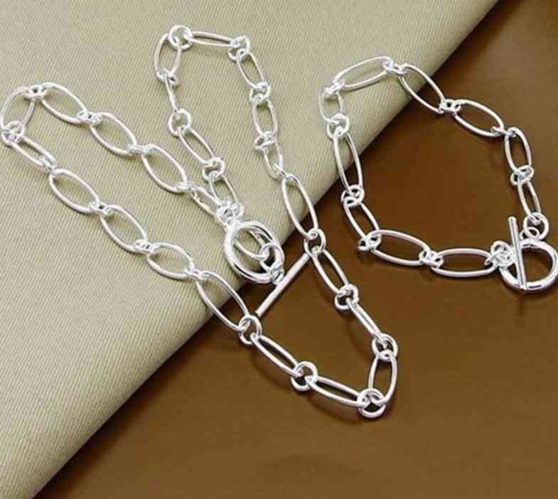 925 Silber Halskette Armband Schmuck Set für Frauen