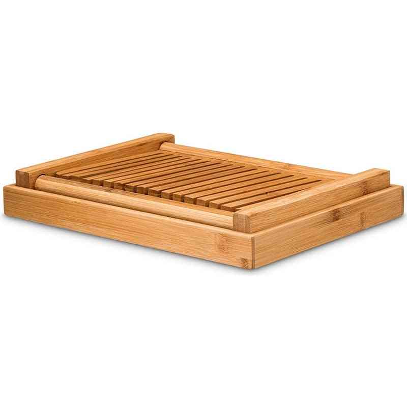Cortador de pan de bambú guía de corte cortador de pan de madera para panes y pasteles caseros