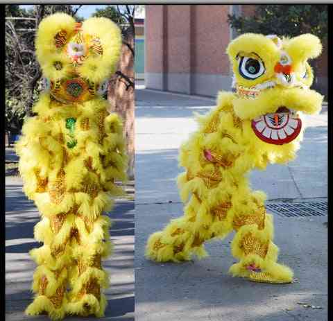 Traditional Fur Lion Dance, Pure Wool Mascot Costume