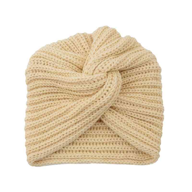 Hijab intérieur, cachemire turban, tête croisée, bonnet à tricoter en laine indienne
