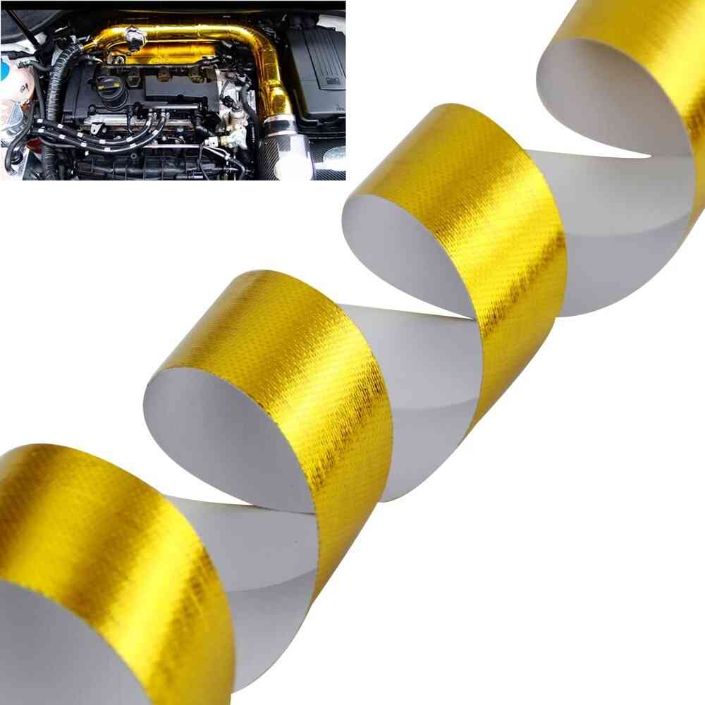 Gouden auto thermische uitlaat luchtinlaat warmte-isolatie schild wrap tape