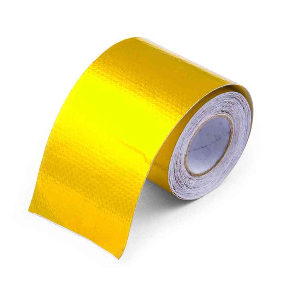 Gold Car Thermal Exhaust Air Intake Heat Insulation Shield Wrap Tape